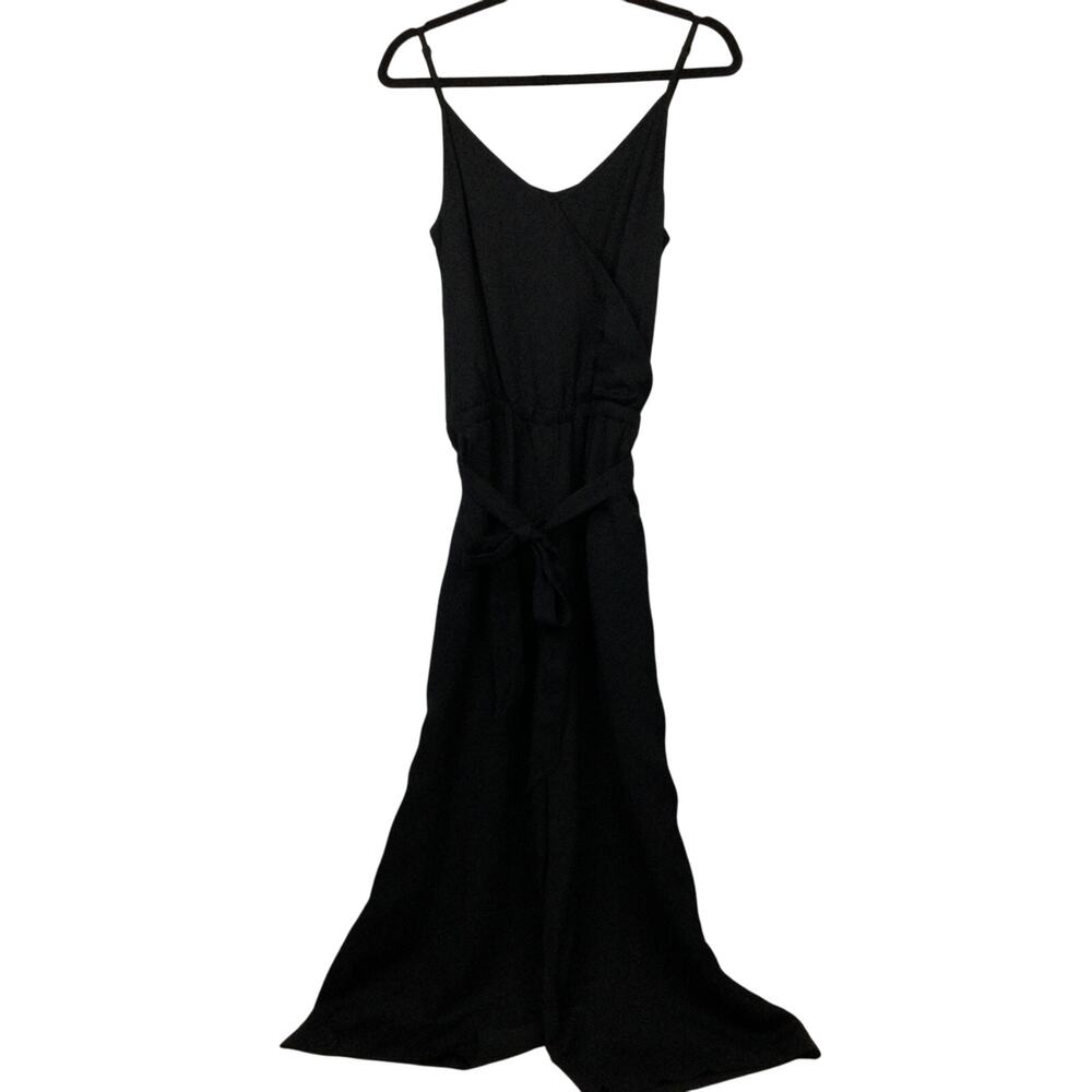 Ann Taylor Loft Minimalist Monochromatic Neutral Wide Leg Belted Jumpsuit Size S